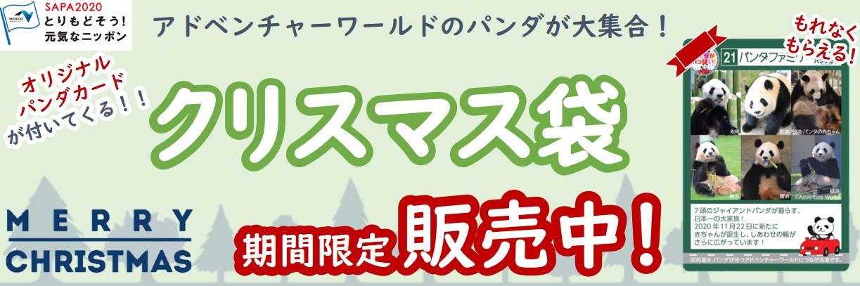期間限定 アドベンチャーワールドのパンダファミリーカード付 クリスマス袋 を販売します Nexco西日本のsa Pa情報サイト 期間限定 アドベンチャーワールドのパンダファミリーカード付 クリスマス袋 を販売します Nexco西日本のsa Pa情報サイト