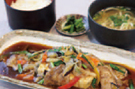 島豆腐と豚肉野菜あんかけ